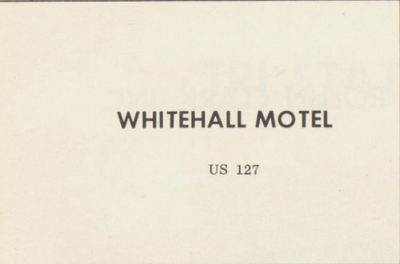 Whitehall Motel - 1964 High School Yearbook Ad